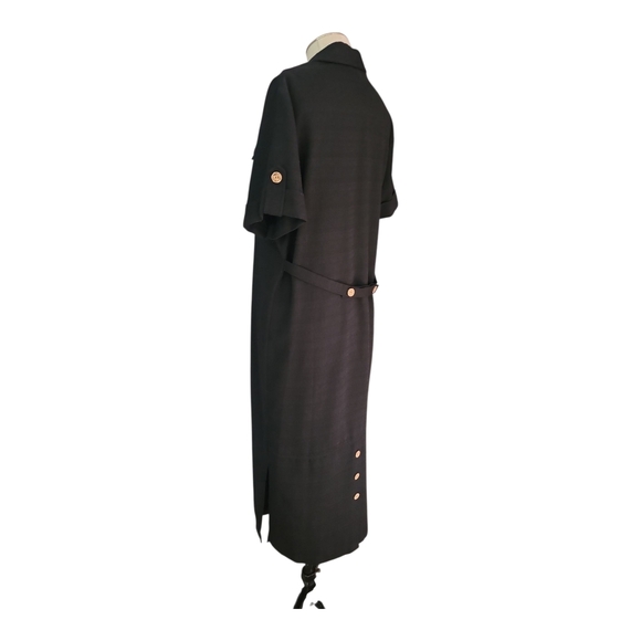 Dana Kay Black Button Front Midi Dress | Size 10 | Structured Career or Church - Picture 4 of 6